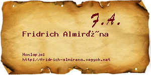 Fridrich Almiréna névjegykártya